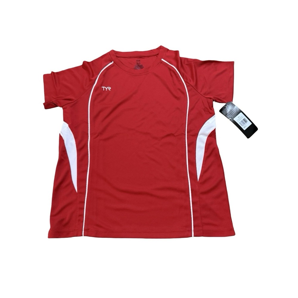 TYR Alliance Fem Tech Tshirt Red White Athletic Swim Top TFTTE6A 610 XL